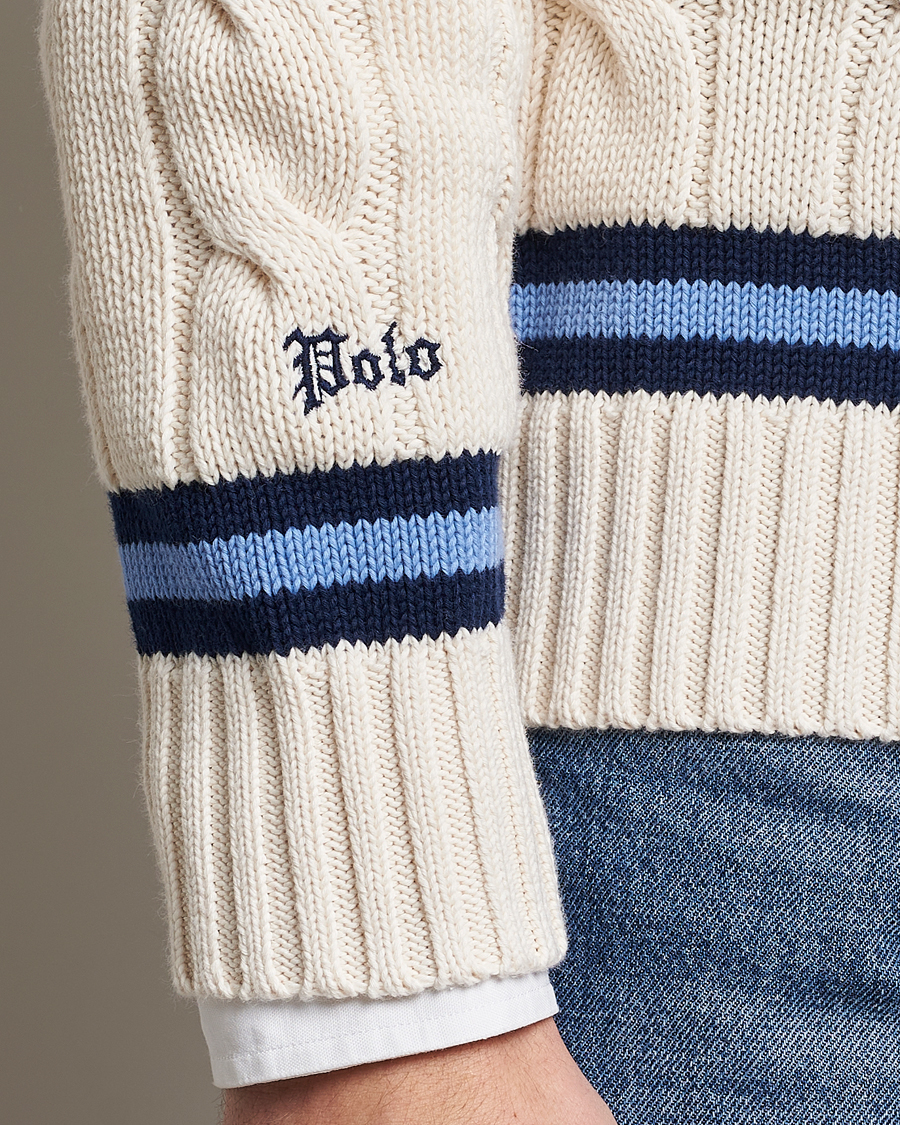 Uomini | Maglieria | Polo Ralph Lauren | Cricket Sweater Cream/Navy Stripe