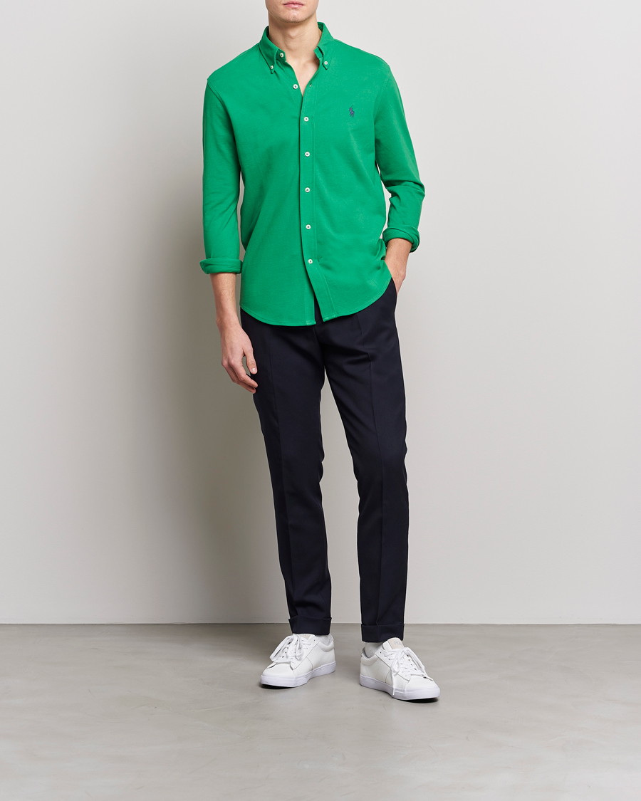 Uomini | Camicie | Polo Ralph Lauren | Featherweight Mesh Shirt Optic Green