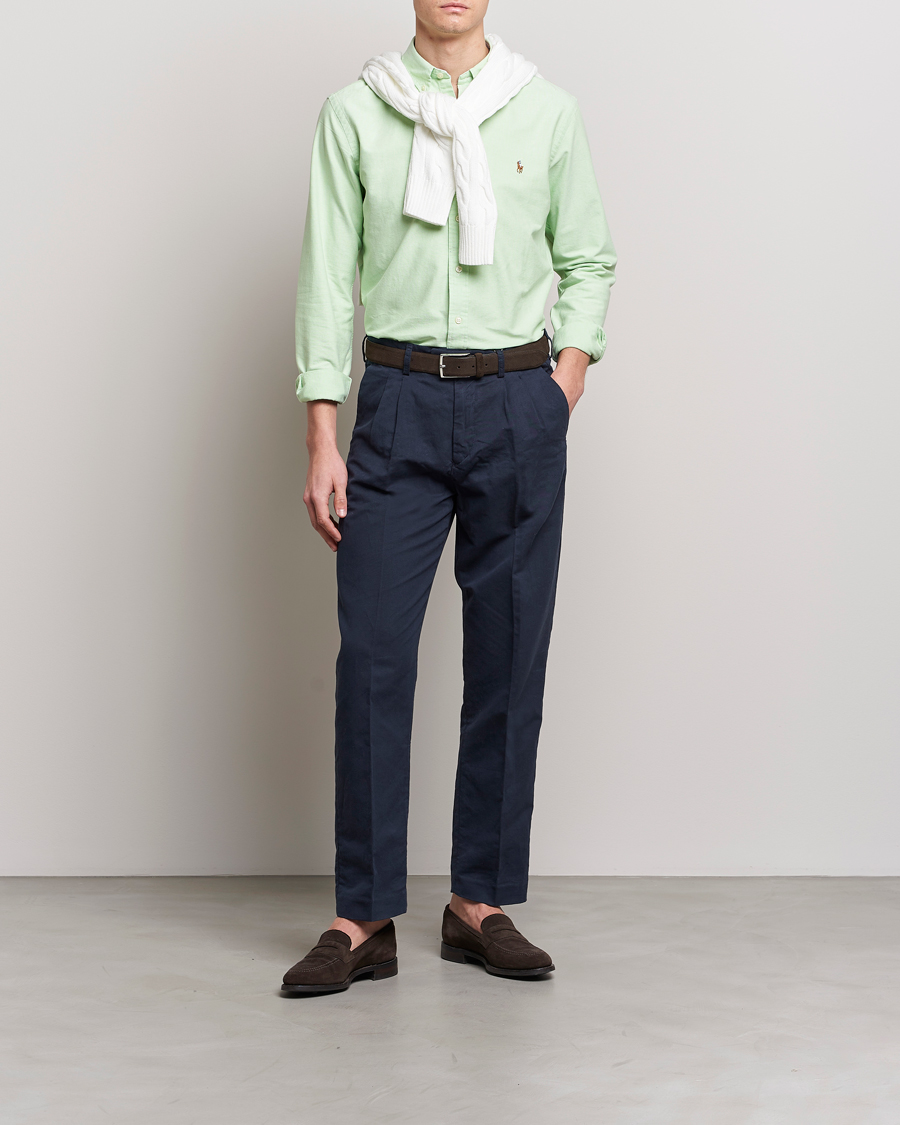 Uomini | Camicie | Polo Ralph Lauren | Custom Fit Oxford Button Down Shirt Oasis Green