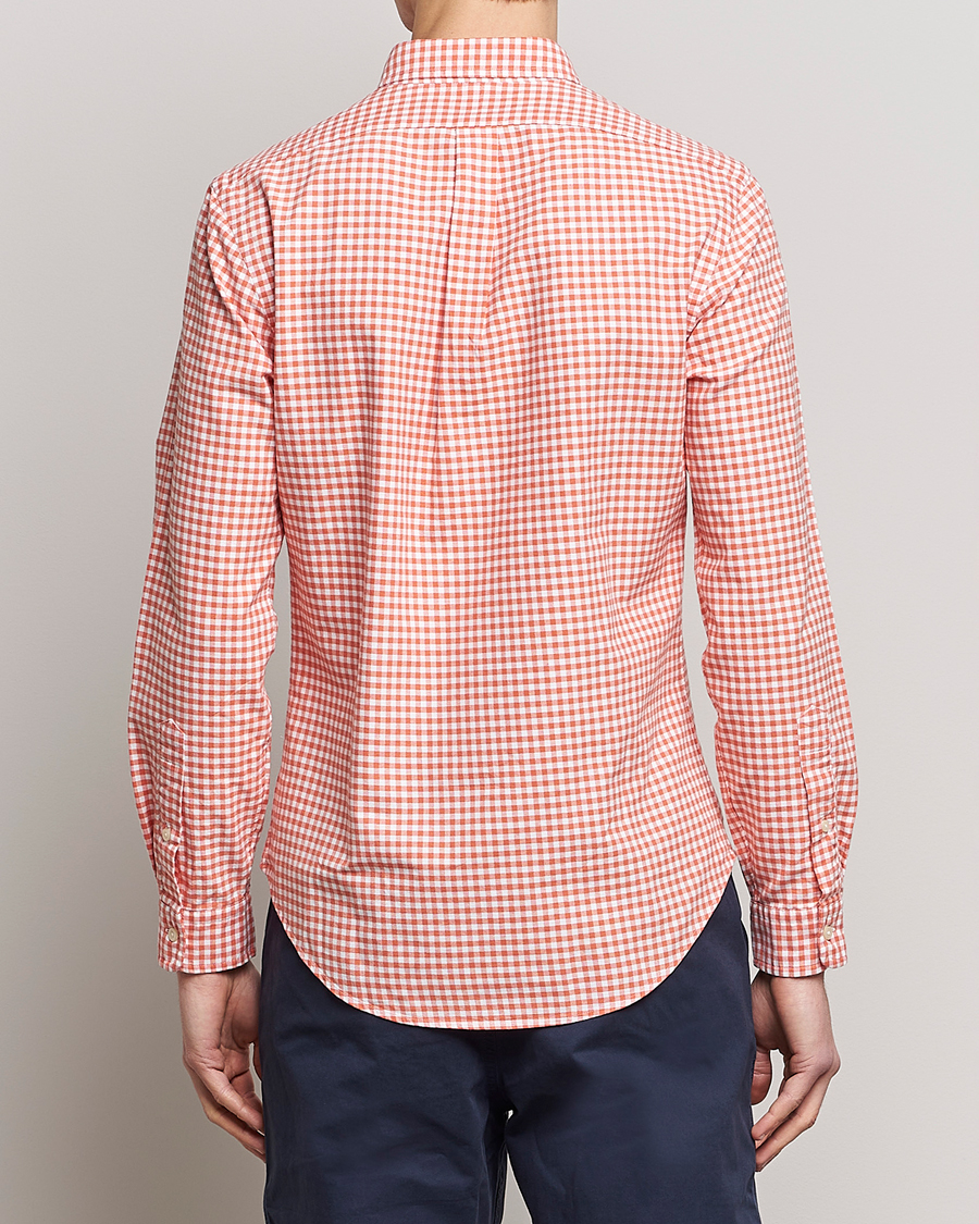 Uomini | Camicie | Polo Ralph Lauren | Slim Fit Oxford Checked Shirt Orange/White