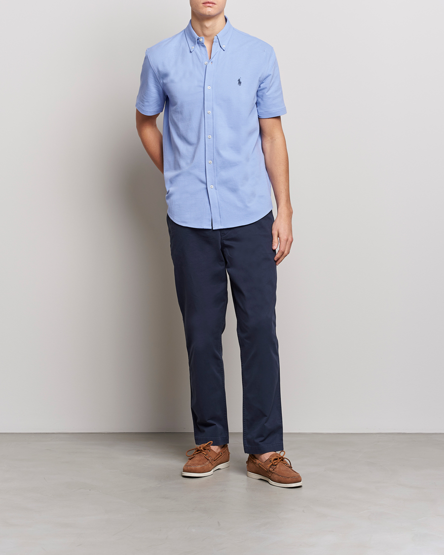 Uomini | Camicie | Polo Ralph Lauren | Featherweight Mesh Short Sleeve Shirt Lafayette Blue