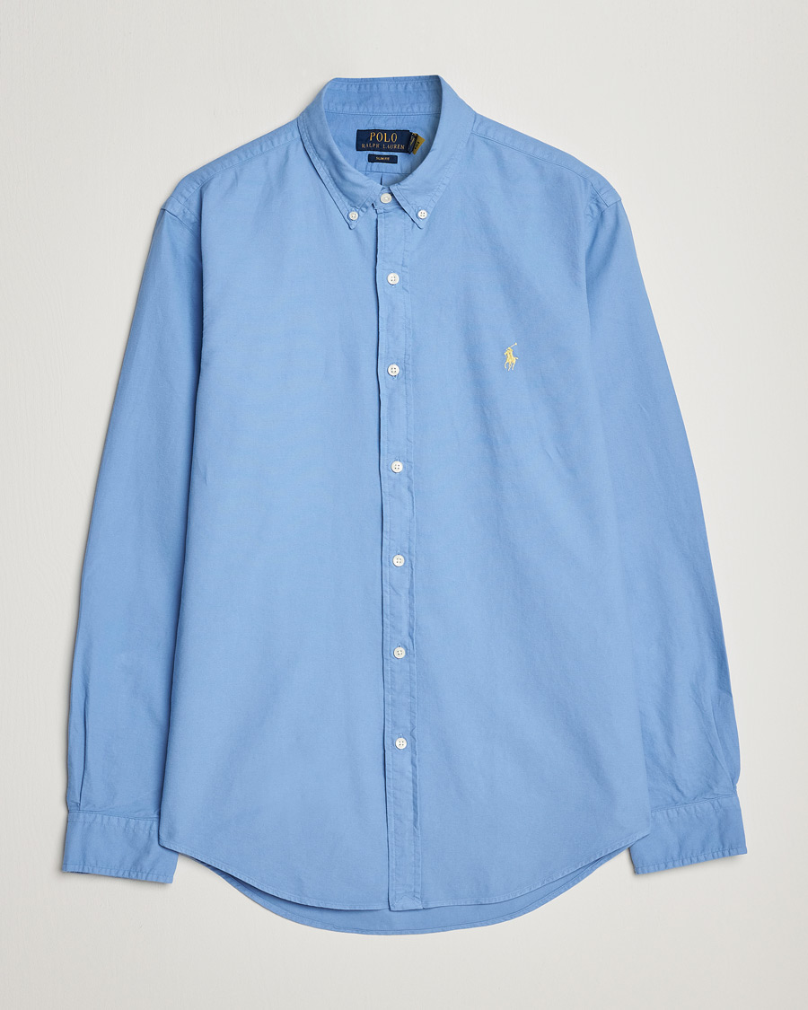 Uomini | Camicie | Polo Ralph Lauren | Slim Fit Garment Dyed Oxford Shirt Blue