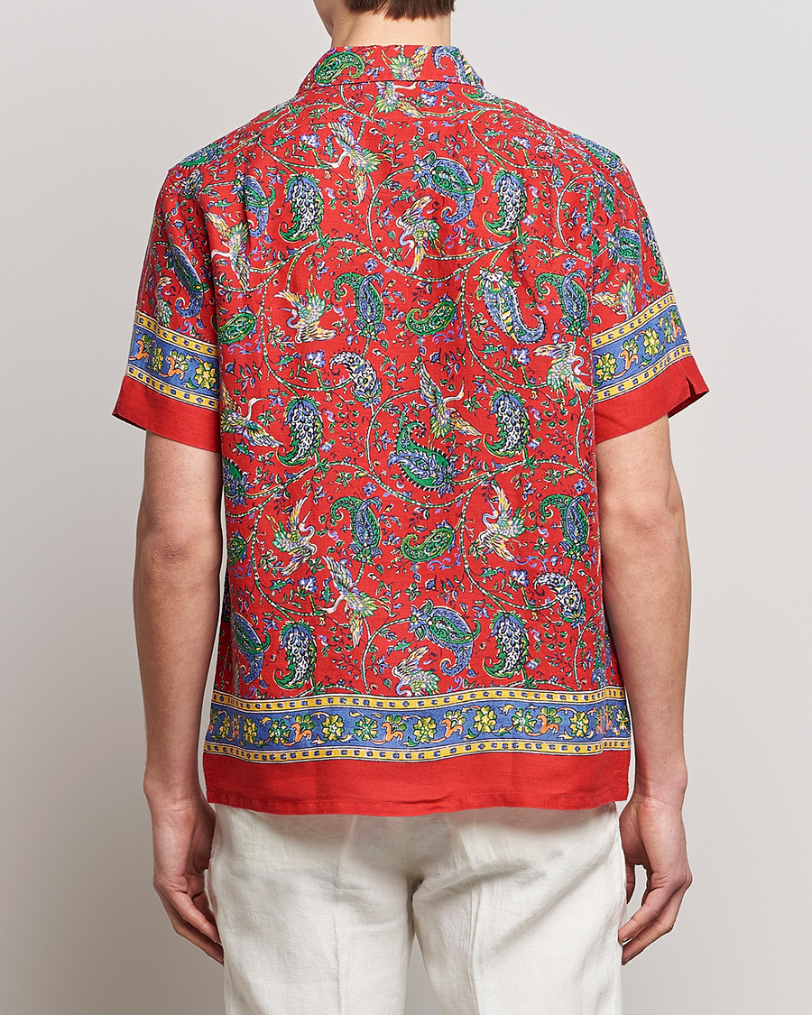 Uomini | Camicie | Polo Ralph Lauren | Linen Printed Camp Collar Shirt Red Multi