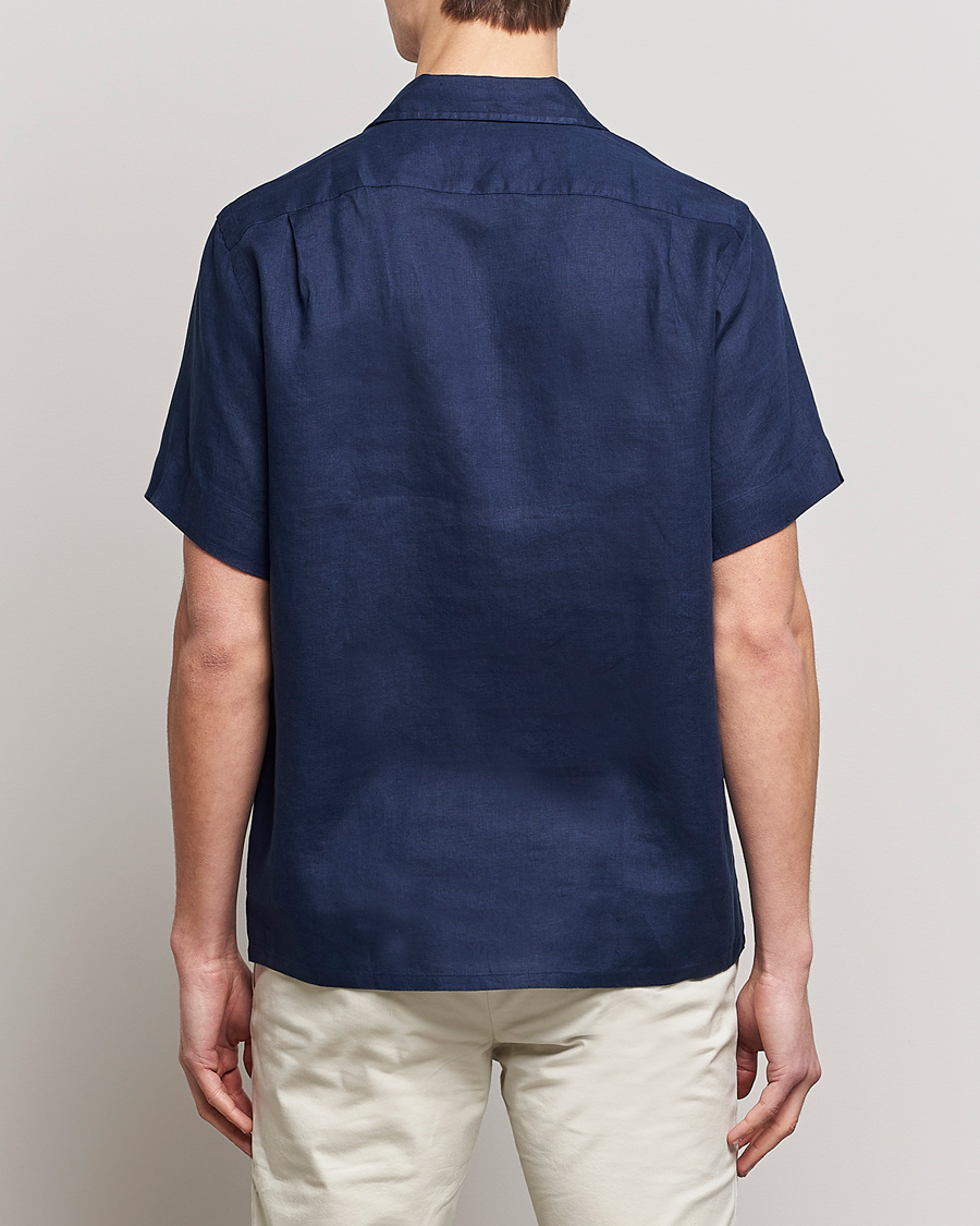Uomini | Camicie | Polo Ralph Lauren | Linen Camp Collar Short Sleeve Shirt Newport Navy
