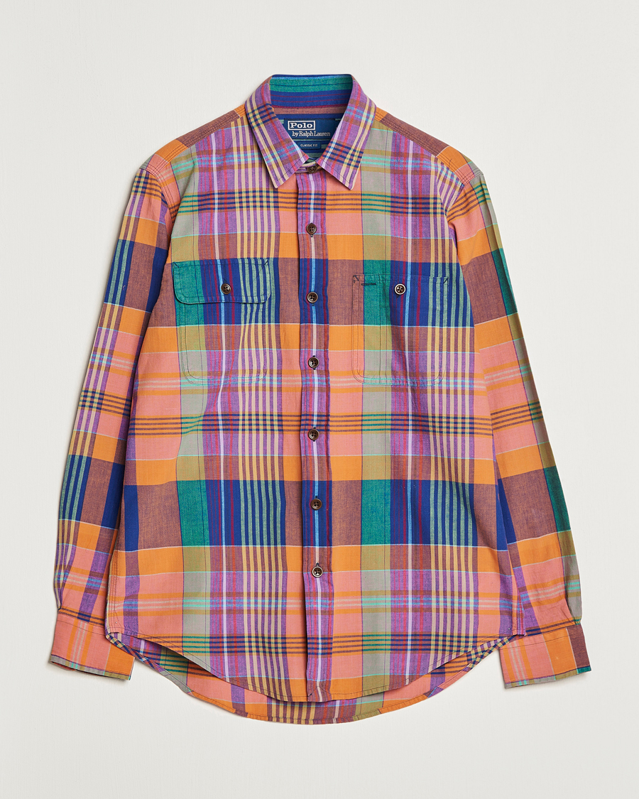 Uomini | Camicie | Polo Ralph Lauren | Madras Checked Shirt Orange/Purple