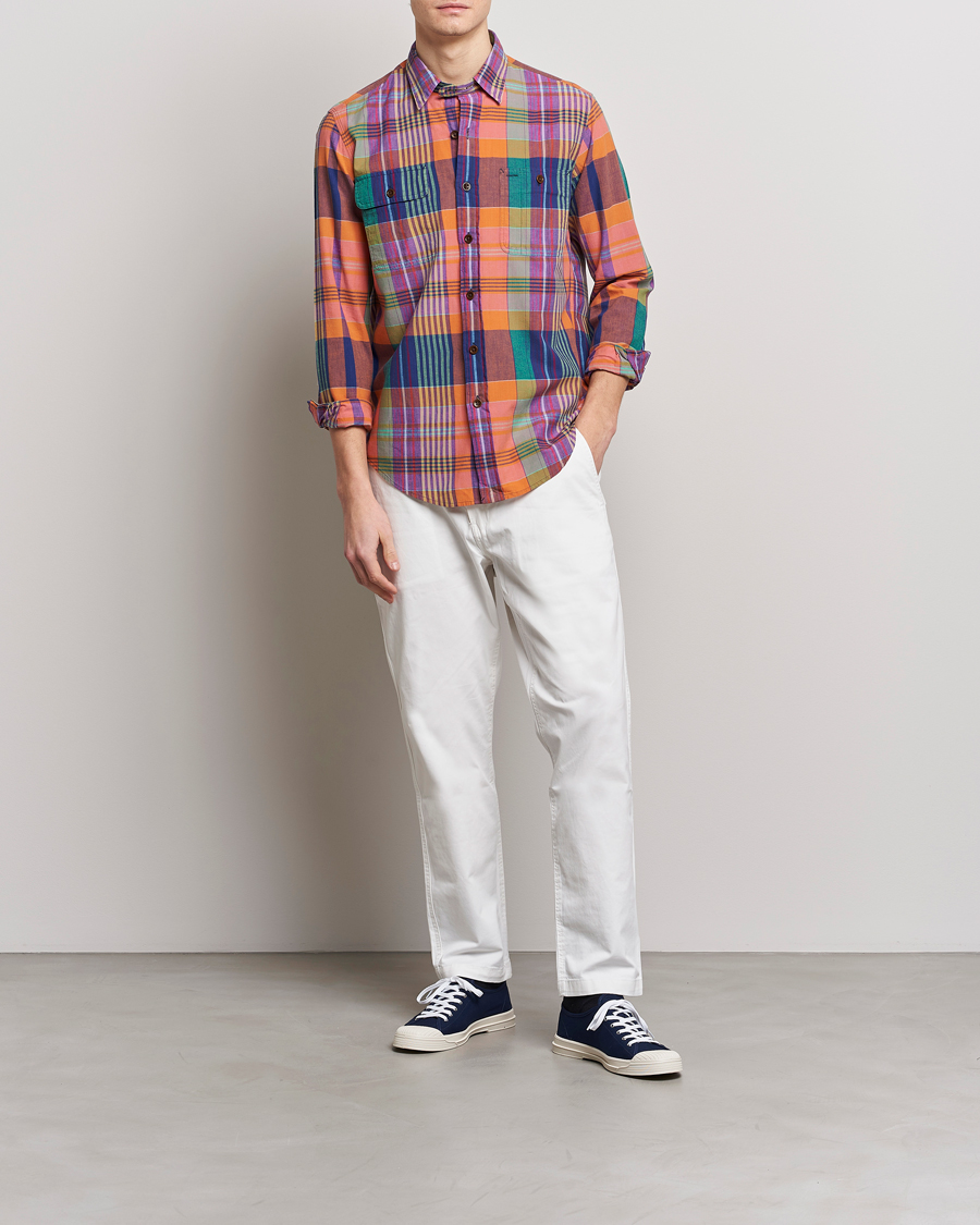 Uomini | Camicie | Polo Ralph Lauren | Madras Checked Shirt Orange/Purple