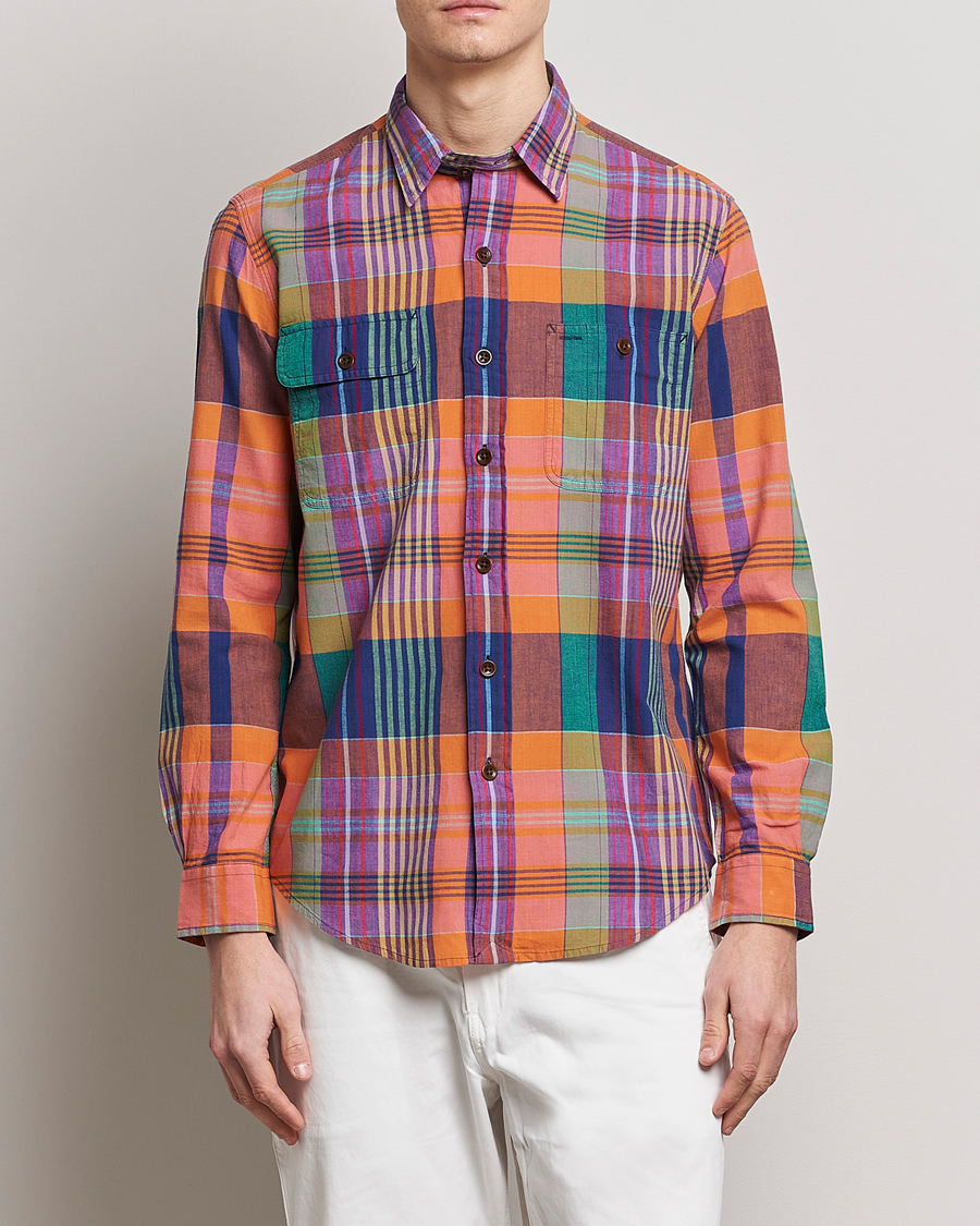 Uomini | Camicie | Polo Ralph Lauren | Madras Checked Shirt Orange/Purple