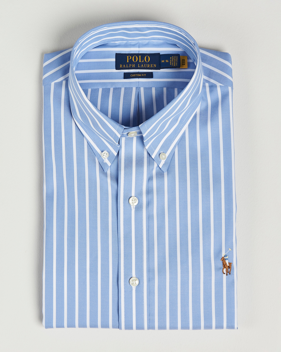 Uomini | Camicie | Polo Ralph Lauren | Custom Fit Striped Dress Shirt Blue/White