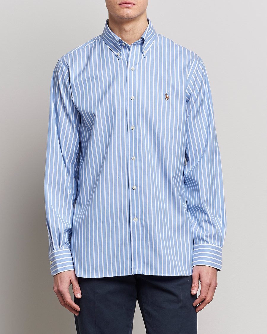 Uomini | Camicie | Polo Ralph Lauren | Custom Fit Striped Dress Shirt Blue/White