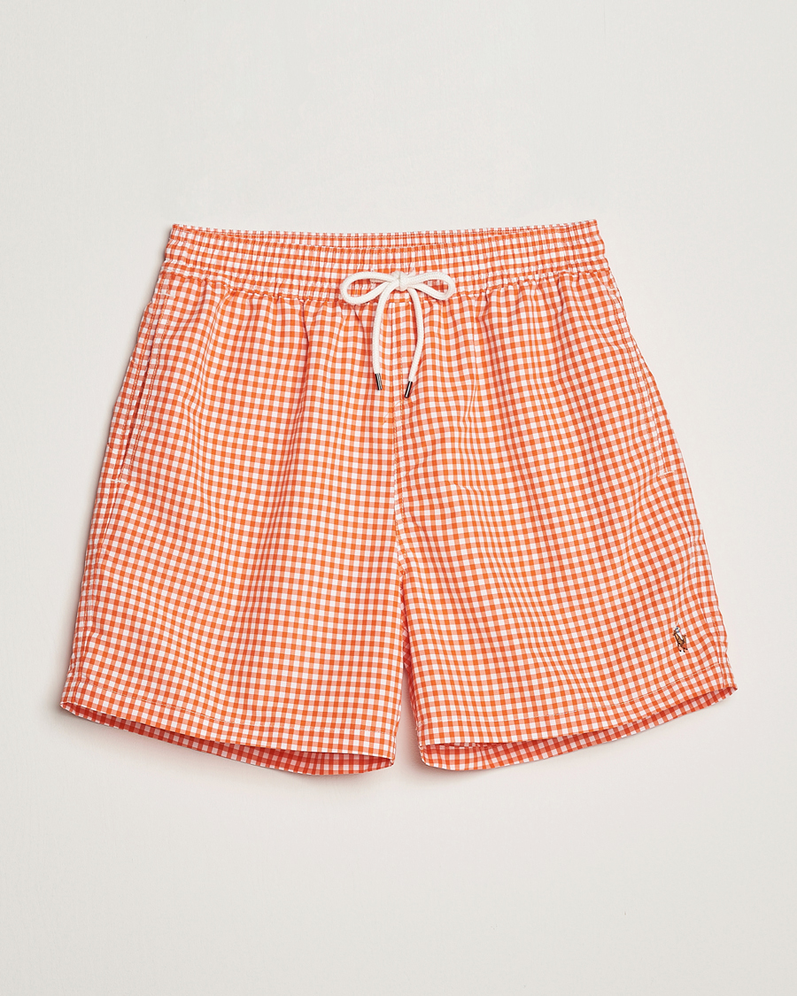 Uomini | Costumi da bagno | Polo Ralph Lauren | Traveler Gingham Swimshorts Sailing Orange