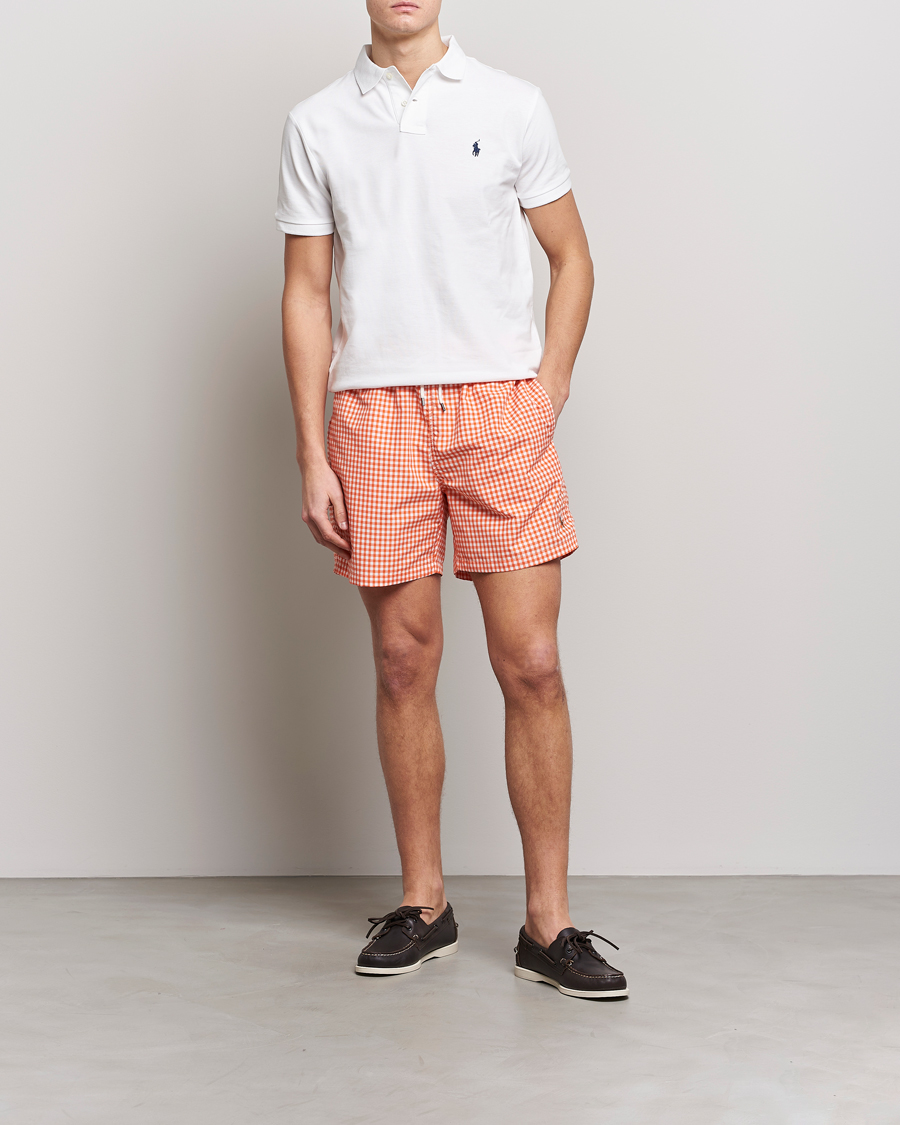 Uomini | Costumi da bagno | Polo Ralph Lauren | Traveler Gingham Swimshorts Sailing Orange