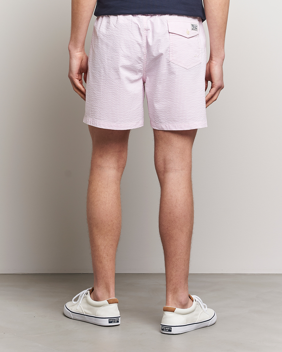 Uomini | Costumi da bagno | Polo Ralph Lauren | Recyceled Traveler Boxer Seersucker Swimshorts Pink/White