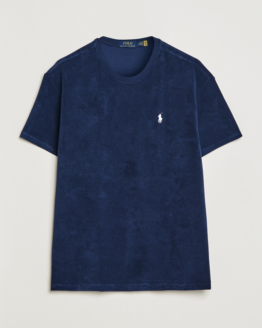 Uomini | T-shirt | Polo Ralph Lauren | Cotton Terry Crew Neck T-shirt Newport Navy