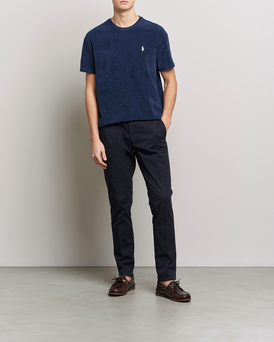 Uomini | T-shirt | Polo Ralph Lauren | Cotton Terry Crew Neck T-shirt Newport Navy