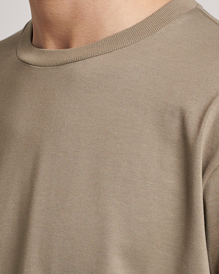 Uomini | T-shirt | Auralee | Luster Plaiting T-Shirt Khaki Grey