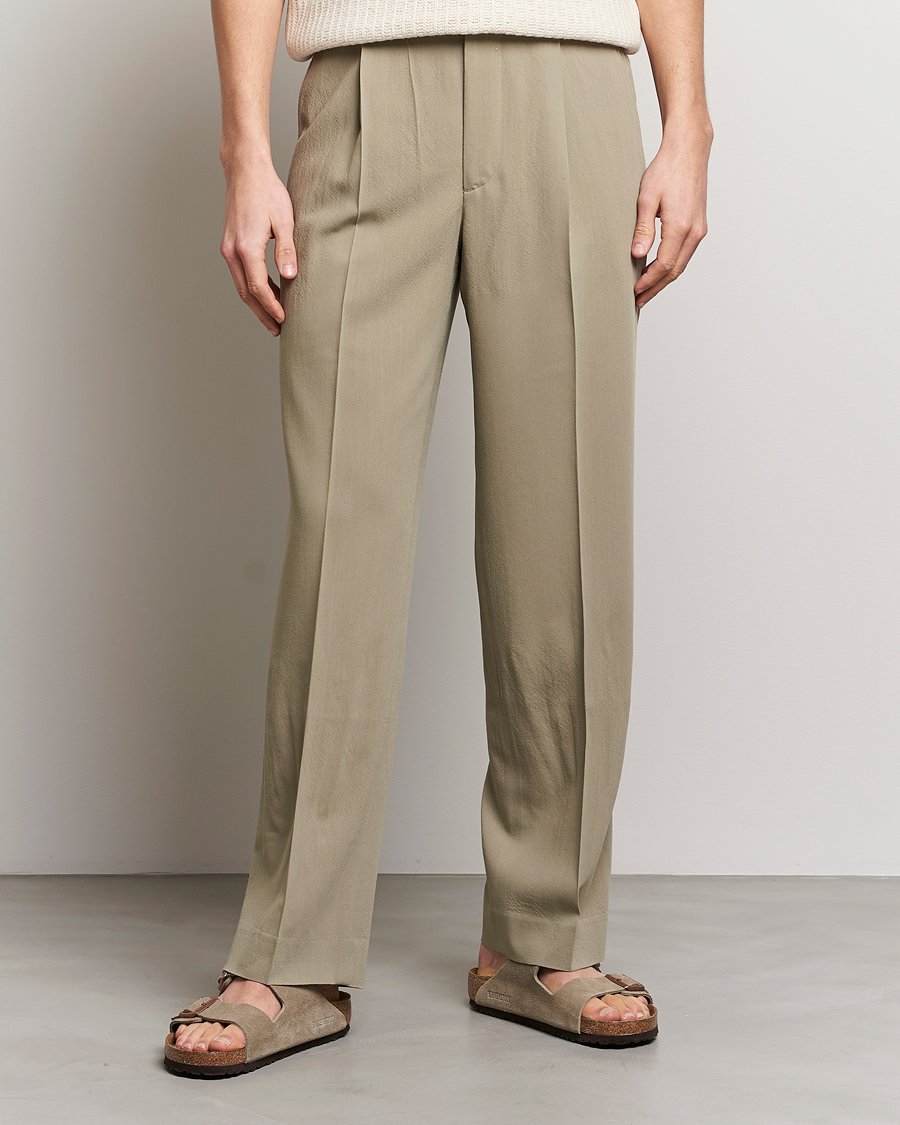 Uomini | Pantaloni | Auralee | Viyella Wool Slacks Light Khaki
