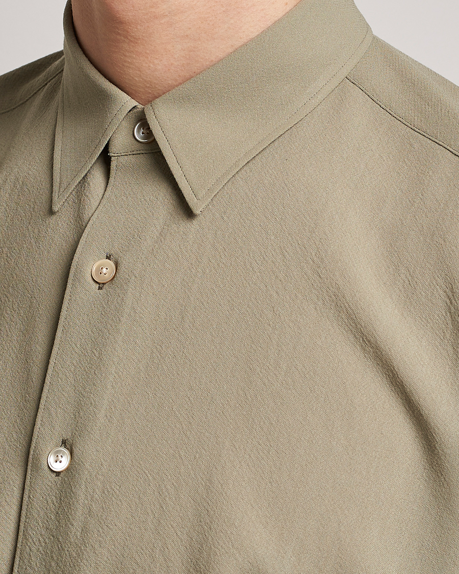 Uomini | Camicie | Auralee | Viyella Wool Shirt Light Khaki