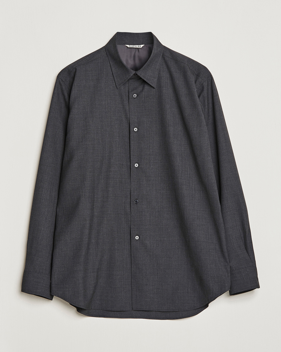 Uomini | Camicie | Auralee | Tropical Wool Shirt Charcoal