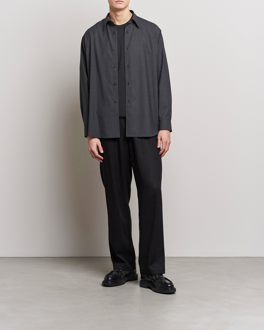 Uomini | Camicie | Auralee | Tropical Wool Shirt Charcoal