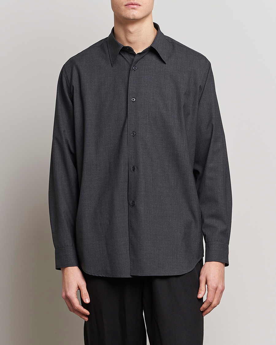 Uomini | Camicie | Auralee | Tropical Wool Shirt Charcoal