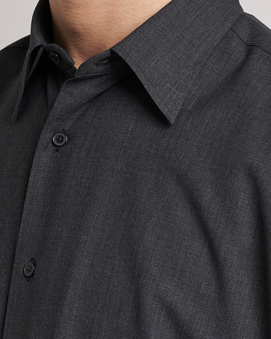 Uomini | Camicie | Auralee | Tropical Wool Shirt Charcoal