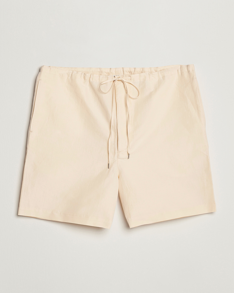 Uomini | Pantaloncini | Auralee | Finx Linen Easy Shorts Ecru