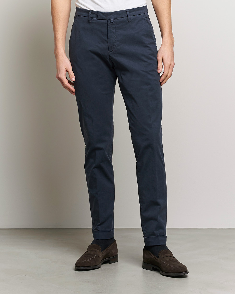Uomini | Pantaloni | Briglia 1949 | Slim Fit Cotton Chinos Navy