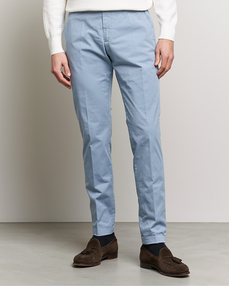 Uomini | Pantaloni | Briglia 1949 | Slim Fit Cotton Chinos Light Blue