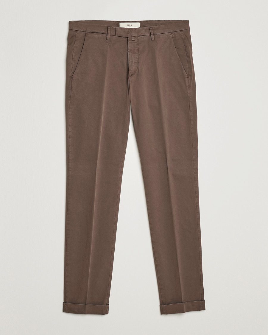 Uomini | Pantaloni | Briglia 1949 | Slim Fit Cotton Chinos Brown