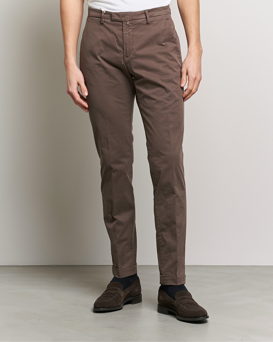 Uomini | Pantaloni | Briglia 1949 | Slim Fit Cotton Chinos Brown