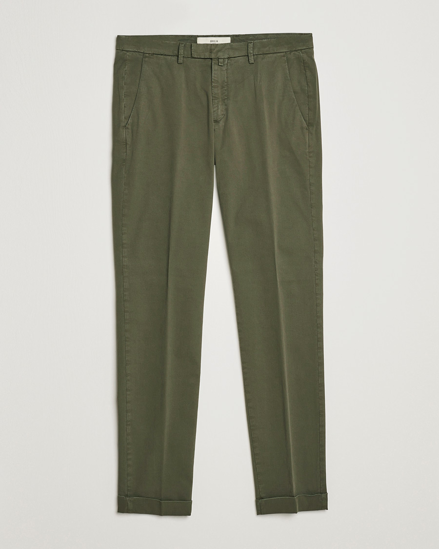 Uomini | Pantaloni | Briglia 1949 | Slim Fit Cotton Chinos Olive