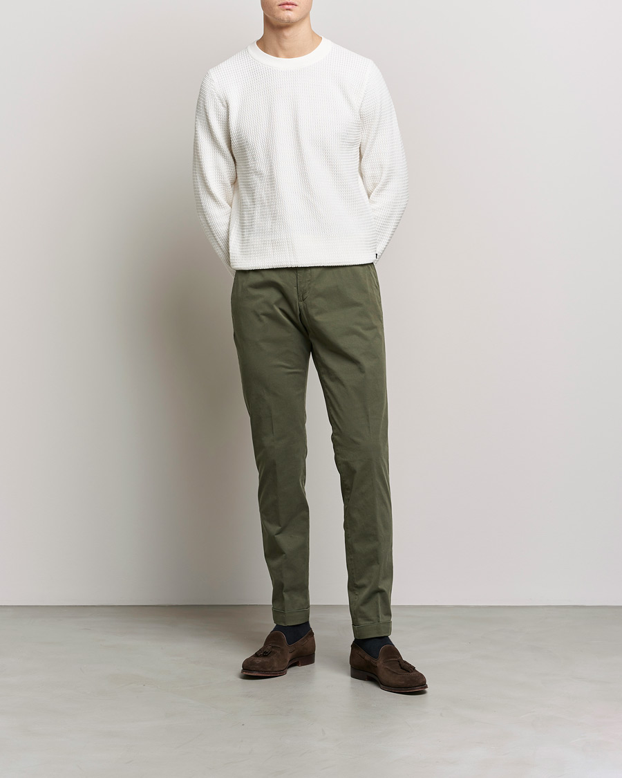 Uomini | Pantaloni | Briglia 1949 | Slim Fit Cotton Chinos Olive