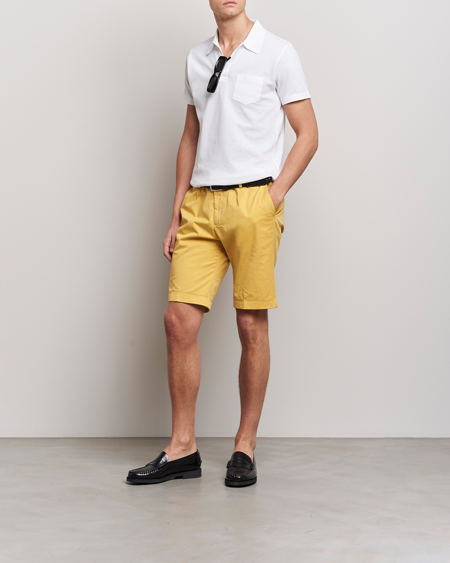 Uomini | Pantaloncini | Briglia 1949 | Pleated Cotton Shorts Yellow
