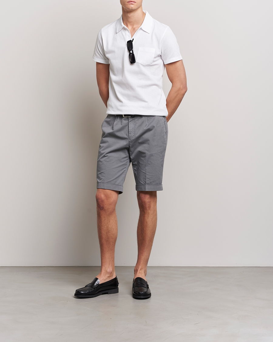 Uomini | Pantaloncini | Briglia 1949 | Pleated Cotton Shorts Grey