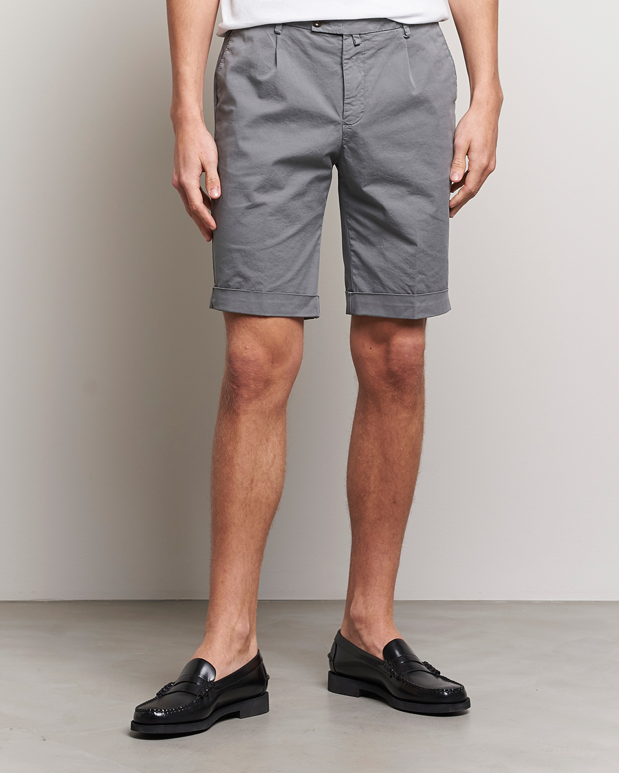 Uomini | Pantaloncini | Briglia 1949 | Pleated Cotton Shorts Grey