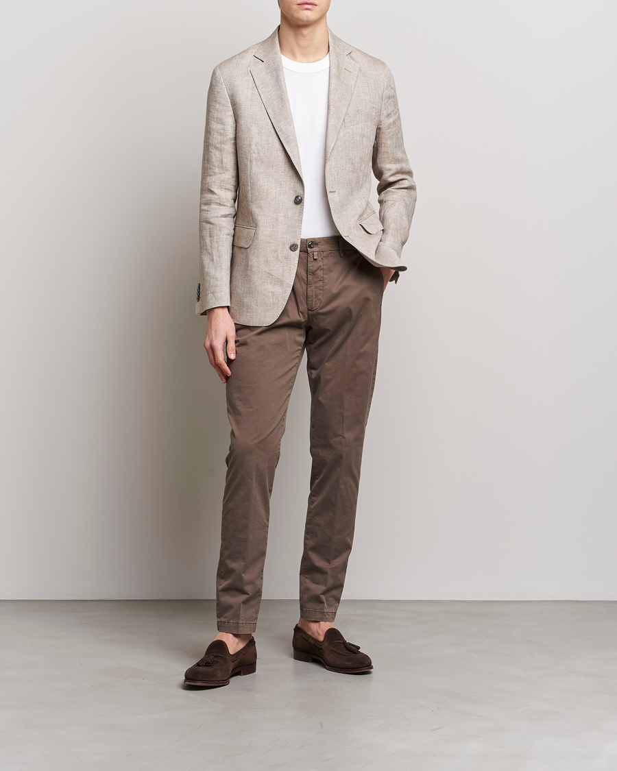 Uomini | Pantaloni | Briglia 1949 | Tapered Fit Cotton Twill Stretch Chinos Brown