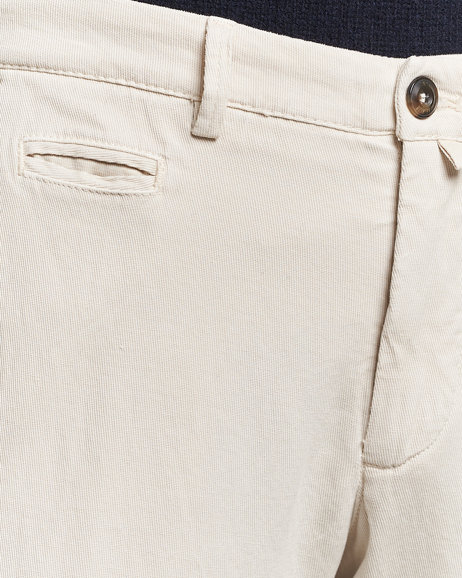 Uomini | Pantaloni | Briglia 1949 | Slim Fit Diagonal Cotton Stretch Trousers Cream
