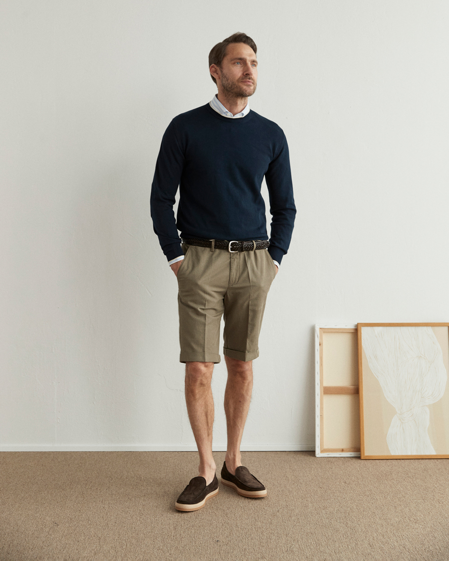 Uomini | Pantaloncini | Briglia 1949 | Linen/Cotton Shorts Olive