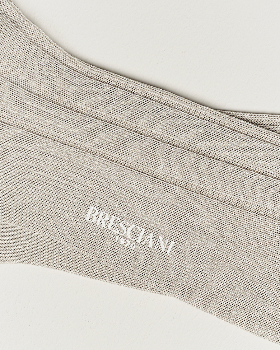 Uomini | Biancheria intima | Bresciani | Wide Ribbed Cotton Socks Off White