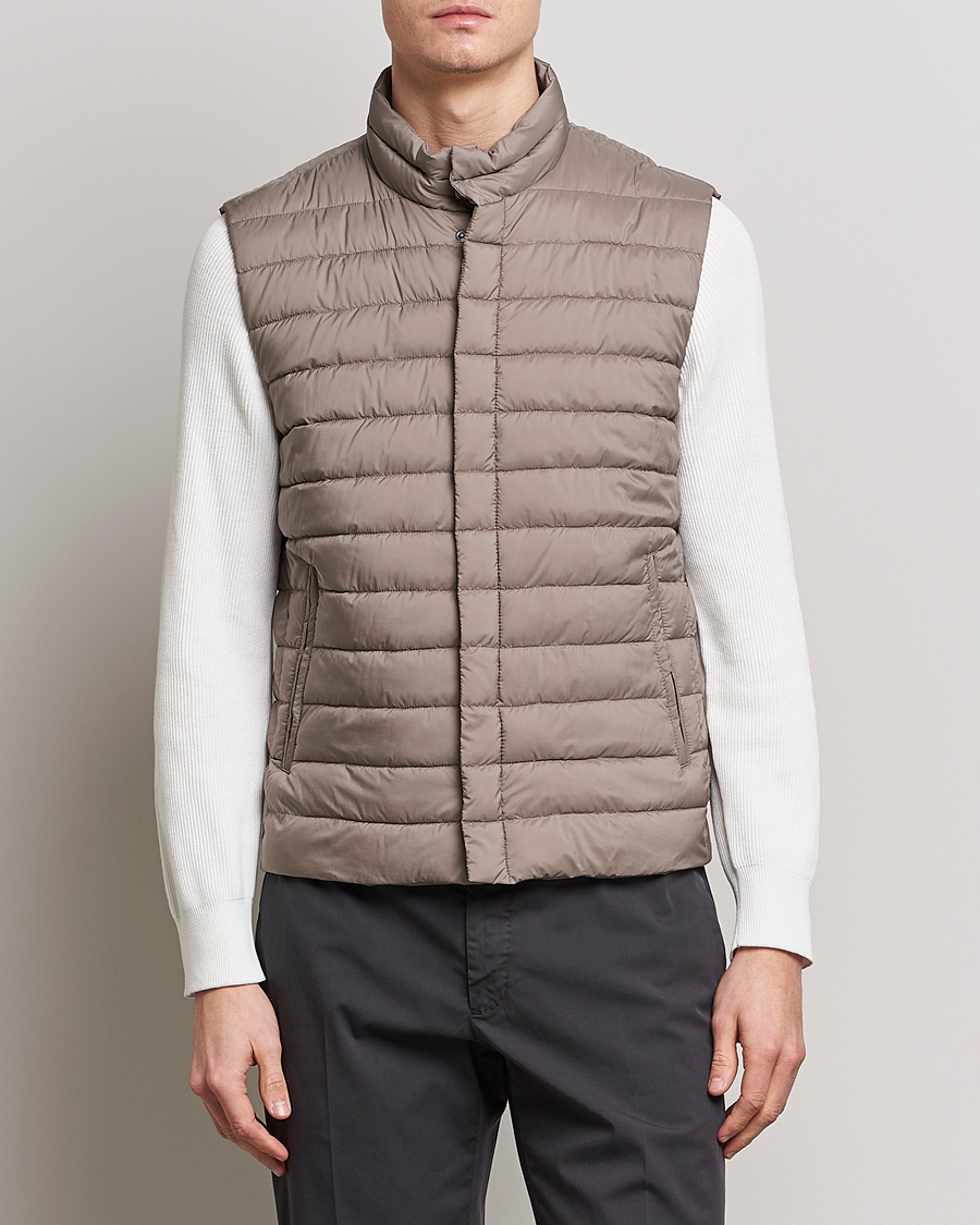 Uomini | Giacche | Herno | Nuage Matt Nylon Vest Taupe