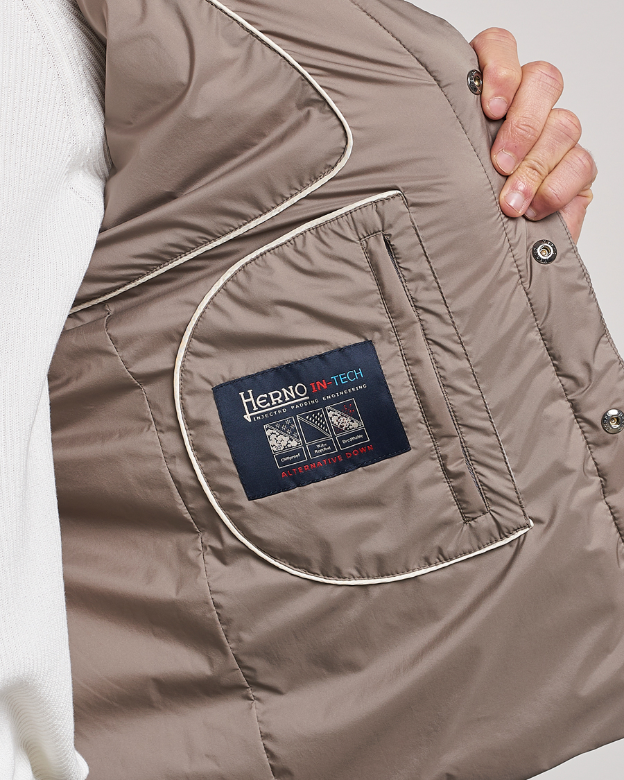 Uomini | Giacche | Herno | Nuage Matt Nylon Vest Taupe