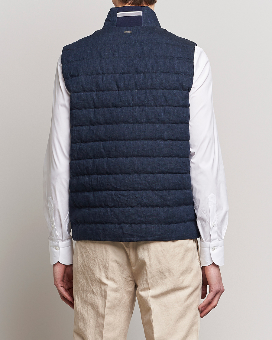 Uomini | Gilet | Herno | Padded Linen Vest Navy