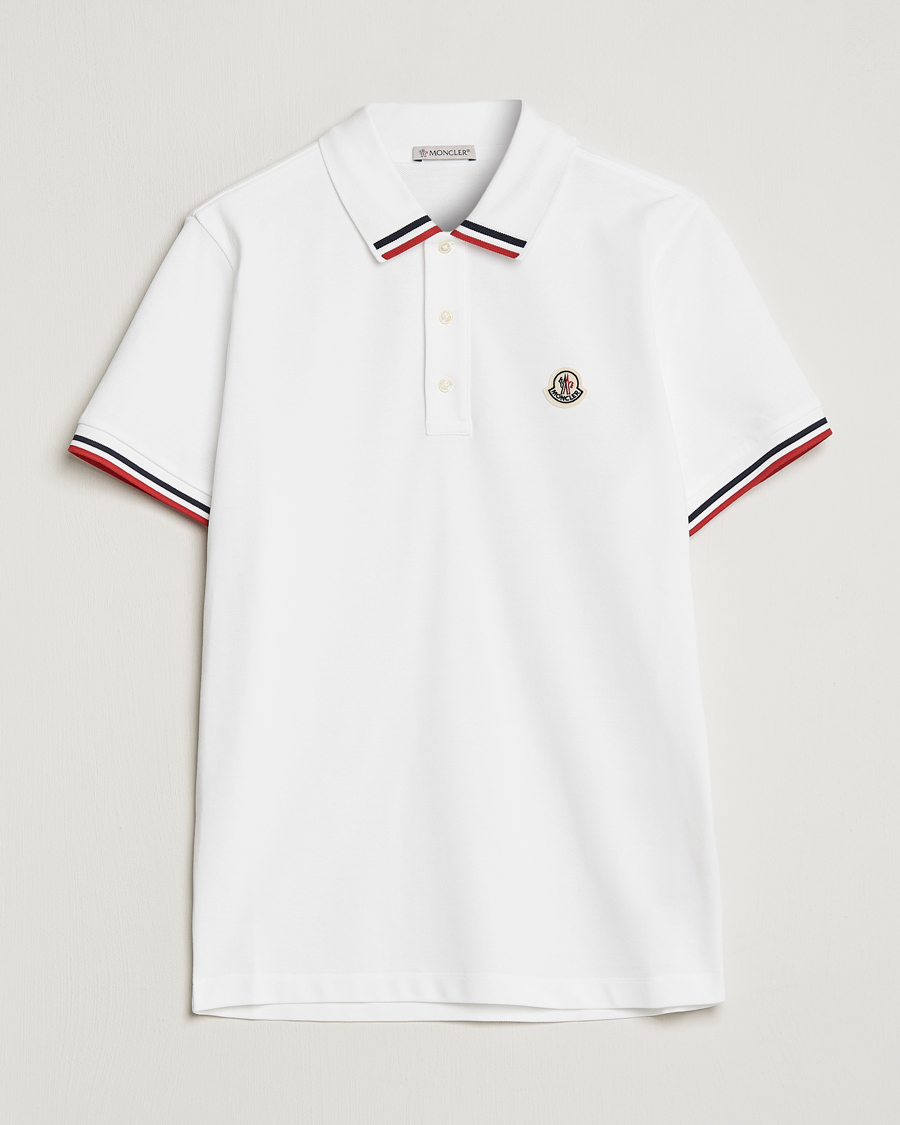 Uomini | Polo | Moncler | Tricolor Rib Polo  White