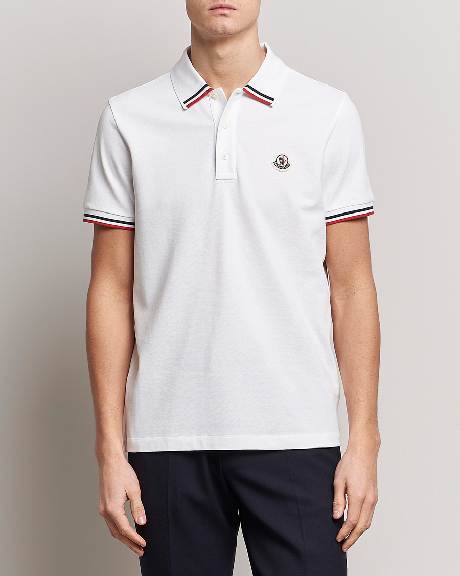 Uomini | Polo | Moncler | Tricolor Rib Polo  White