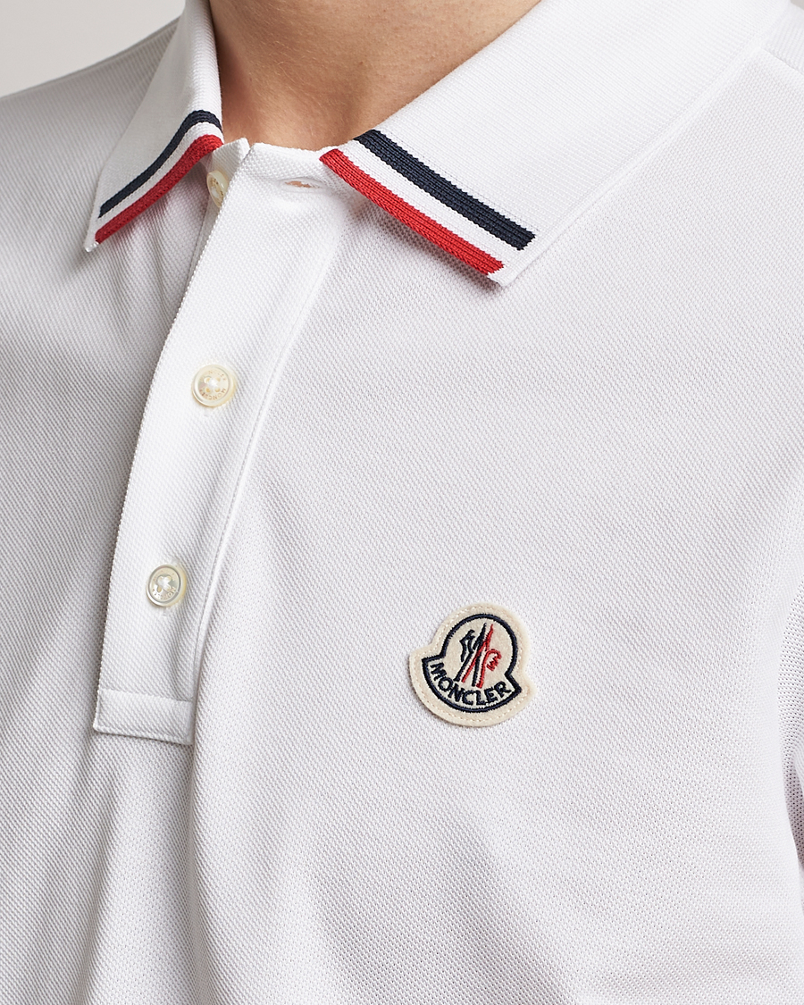 Uomini | Polo | Moncler | Tricolor Rib Polo  White