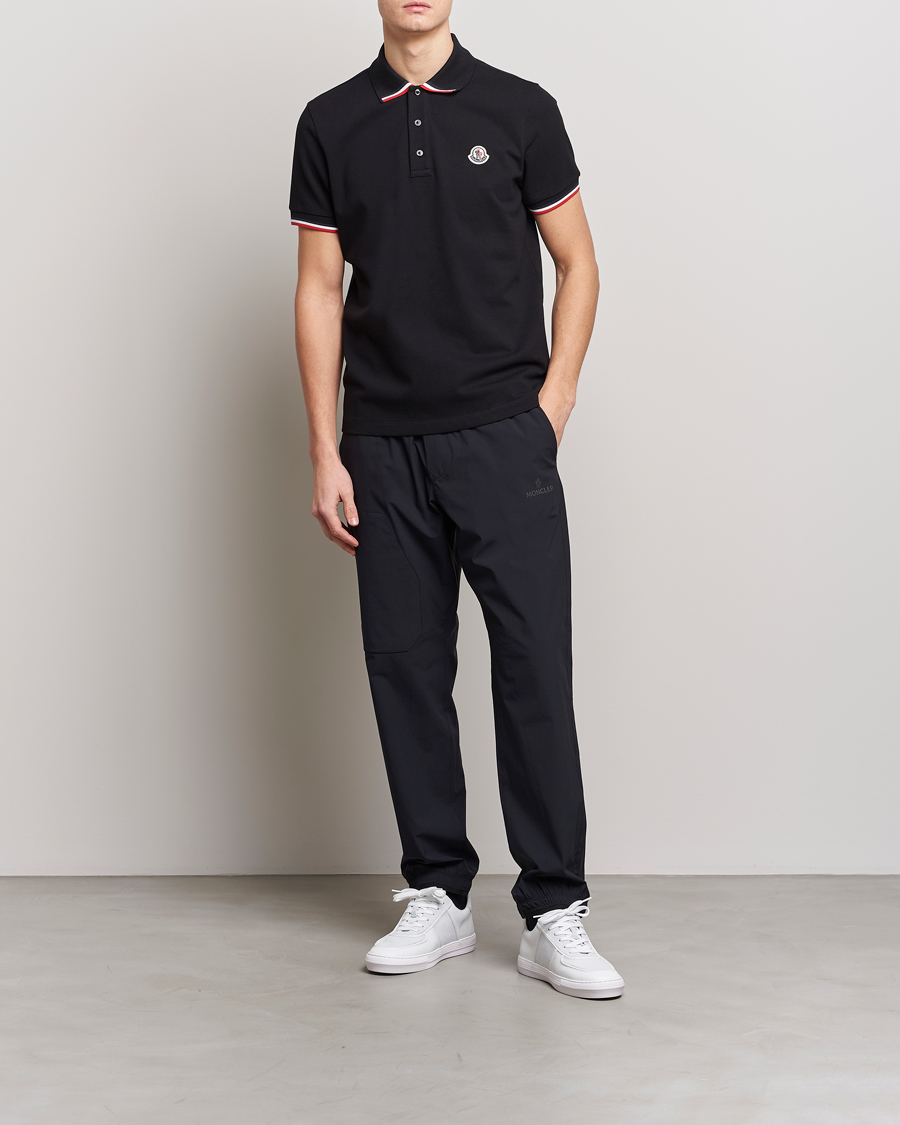 Uomini | Polo | Moncler | Tricolor Rib Polo  Black