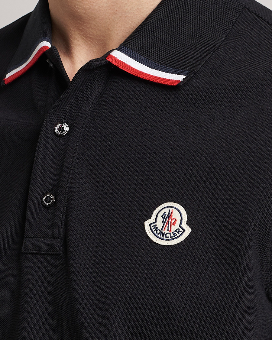 Uomini | Polo | Moncler | Tricolor Rib Polo  Black