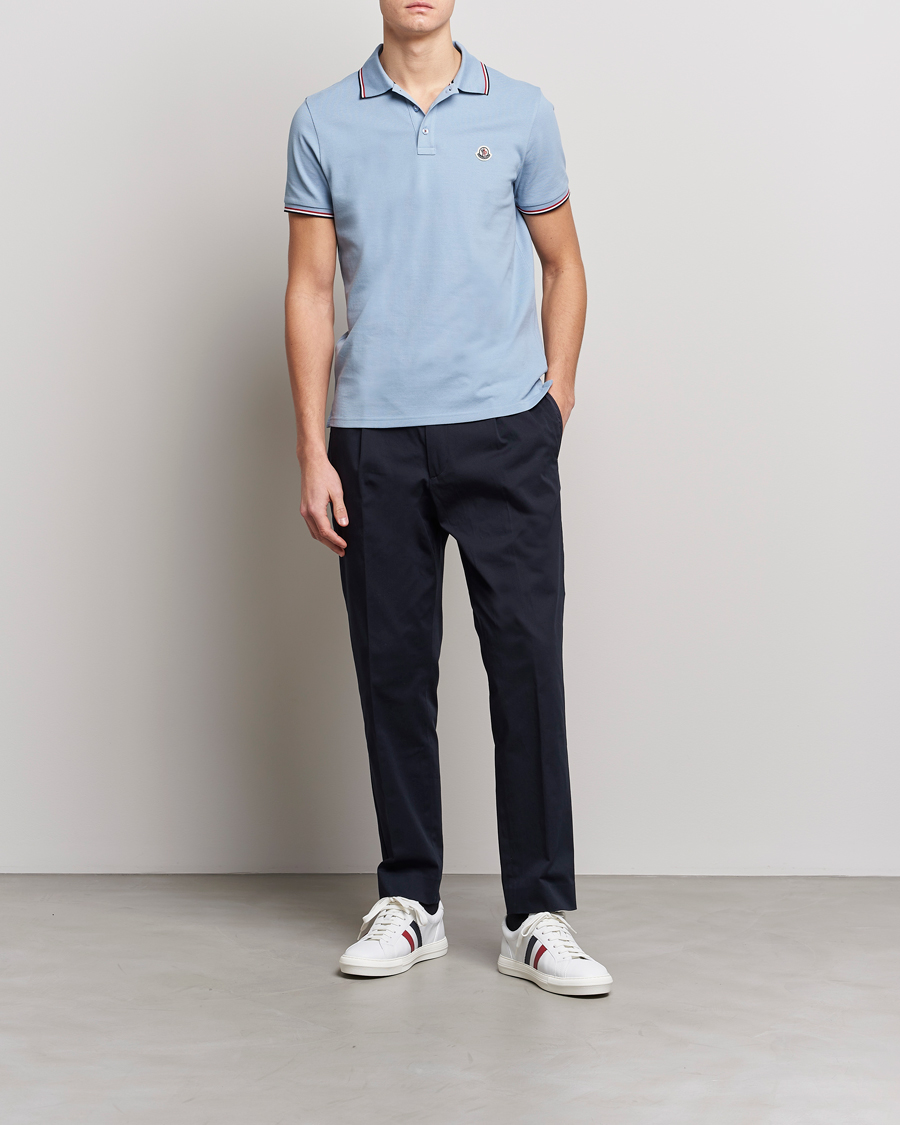 Uomini | Polo | Moncler | Contrast Rib Polo Light Blue