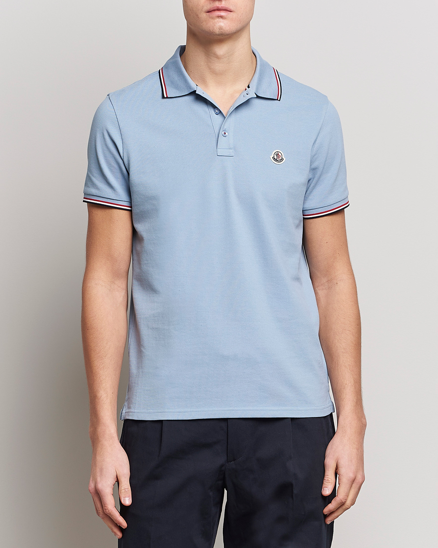 Uomini | Polo | Moncler | Contrast Rib Polo Light Blue