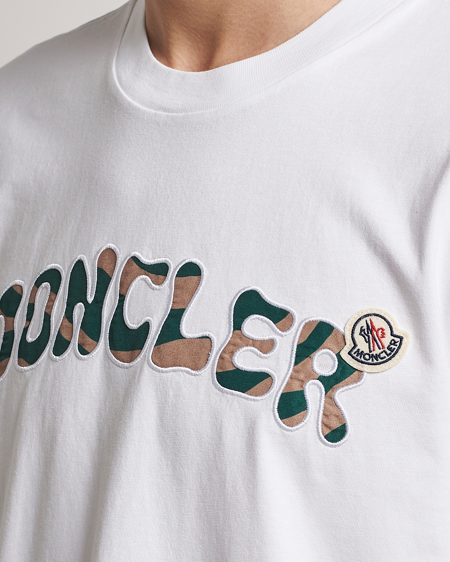 Uomini | T-shirt | Moncler | Camouflage Lettering T-Shirt White